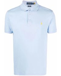 Ralph Lauren - Blaues baumwollmischung logo polo shirt - Lyst