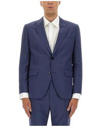 HUGO - Jassen ,Blauw ,Tweed Tweedelig Colbert Met Twee Knopen En Inkeping - Lyst
