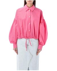 MSGM - Camicia rosa con maniche a palloncino - Lyst