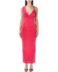 Balmain - Gedrapeerde Lange Jurk - Lyst