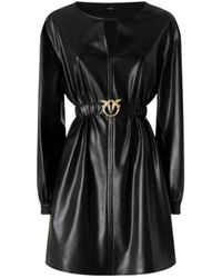 Pinko - Korte Jurk Met Lederlook - Lyst