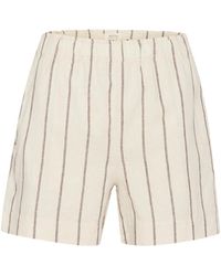 Part Two - Korte Broeken ,Katoen Eggnog En Stripe Shorts - Lyst