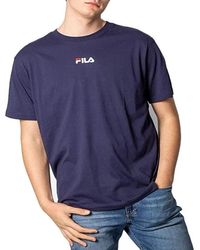 Fila - Tops ,Blauw ,Katoen Bender Tee - Lyst