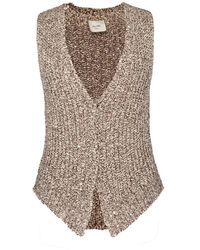 Alysi - Gebreid Vest Met Pailletten - Lyst