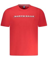 North Sails - Tops ,Rood ,Katoen Rood Katoenen T-Shirt Voor Mannen - Lyst
