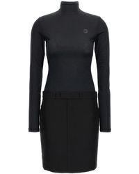 Coperni - Kleedjes ,Zwart ,Leer Hybrid Tailored Dress - Lyst