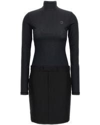 Coperni - Kleedjes ,Zwart ,Leer Hybrid Tailored Dress - Lyst
