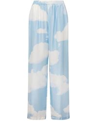 Moschino - Zijden Twill Broek Archive Clouds - Lyst