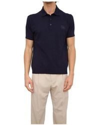 Etro - Tops ,Blauw ,Katoen Gebreide Polo Shirt - Lyst