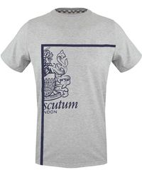 Aquascutum - T-shirt in cotone con dettaglio logo uomo tinta unita - Lyst