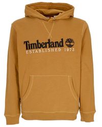 Timberland - Hoodies & Sweatvesten ,Bruin ,Katoen Vintage Logo Hoodie Wheat - Lyst
