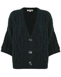 Kocca - Truien & Vesten ,Groen ,Leer Cardigan Met Knopen En Vleermuismouwen - Lyst