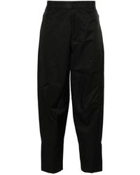 Lanvin - Broeken ,Zwart ,Katoen Zwarte Broek Met Logopatch - Lyst