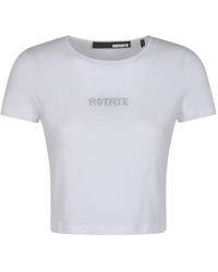 ROTATE BIRGER CHRISTENSEN - Magliette bianca con logo ritagliato - Lyst