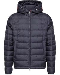 Moncler - Jassen ,Blauw ,Polyester Vermeille Hooded Short Down Jacket - Lyst