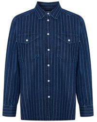 Part Two - Overhemden ,Blauw ,Denim Donker Denim Gestreept Shirt - Lyst