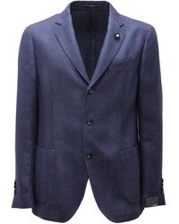 Lardini - Textured Wool/Linen Jacket - Lyst