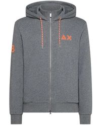 Sun 68 - Hood Zip Logo Institutional Cotton Fl - Lyst