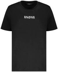 Balmain - Tops ,Zwart ,Katoen T-Shirt Met Logo-Print - Lyst