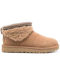 UGG - Schoenen ,Bruin ,Wol Classic Ultra Mini Maxi Curly - Lyst