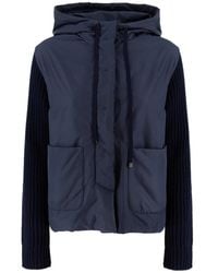 Le Tricot Perugia - Stijlvolle Donkerblauwe Jas Met Zakken - Lyst