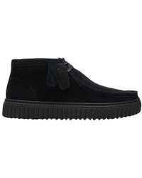 Clarks - Moderne schwarze wildleder stiefelette - Lyst