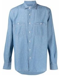 Aspesi - Overhemd Met Lange Mouwen En Kraag Van Zijde-Nylon - Lyst