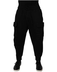 Dolce & Gabbana - Broeken ,Zwart ,Katoen Cargo Jogger Trainingsbroeken - Lyst