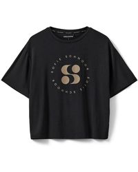 Sofie Schnoor - Tops ,Zwart ,Nylon Logo Oversize Training Top - Lyst