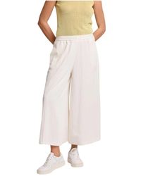 Kocca - Broeken ,Wit ,Wijde Broek Met Elastische Tailleband - Lyst