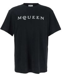 McQueen - Zwarte Katoenen Kleding T-Shirts - Lyst