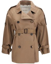Max Mara - Jassen ,Bruin ,Katoen Mtccaroline Korte Trenchcoat - Lyst