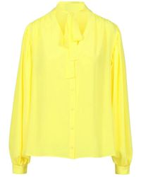 MSGM - Overhemden ,Geel ,Acetaat En Zijden Blouse - Lyst