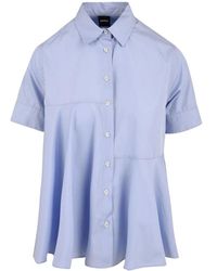 Aspesi - Overhemden ,Blauw ,Katoen Celeste Damesblouse - Lyst
