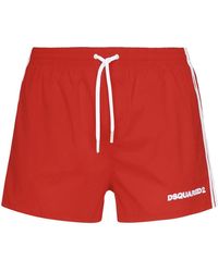 DSquared² - Badmode ,Rood ,Rode Zee Kleding Boxer Midi - Lyst