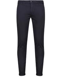 Re-hash - Broeken ,Blauw ,Katoen Blauwe Tencel Chino Slim Fit - Lyst