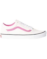 Vans - Schoenen ,Wit ,Low-Top Sneakers Met Roze Details - Lyst