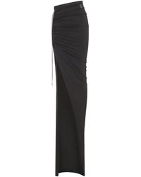 Moncler - Rokken ,Zwart ,Katoen Verstelbare Maxi Rok Met Split - Lyst