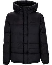 Propaganda - Jassen ,Zwart ,Polyester Zwarte Puffer Donsjas Met Capuchon - Lyst