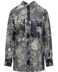 Semicouture - Overhemden ,Veelkleurig ,Langerm Viscose Shirt - Lyst