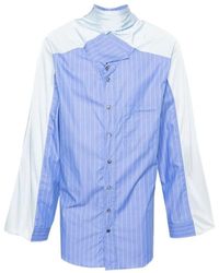 Y. Project - Blaues hemd mit schal-detail - Lyst