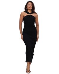 Notre-v - Kleedjes ,Zwart ,Nylon Nv-Heike Maxi Jurk - Lyst