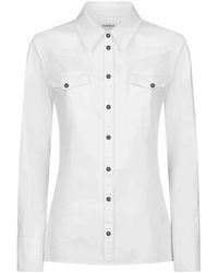 Dondup - Overhemden ,Wit ,Katoen Polyester Overhemden Met Katoenmix - Lyst