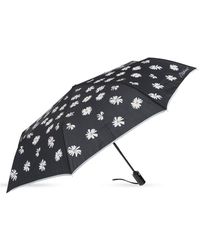 Moschino - Accessoires ,Zwart ,Polyester Opvouwbare Paraplu Met Logo - Lyst
