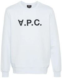 A.P.C. - Urban flocked logo sweatshirt - Lyst