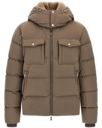 Moorer - Jassen ,Bruin ,Leer Alarick Down Jacket - Lyst