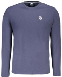 North Sails - Tops ,Blauw ,Katoen Katoenen T-Shirt Met Ronde Hals - Lyst