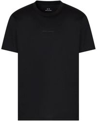 ARMANI EXCHANGE - Basic Baumwoll T-Shirt Schwarz Regular Fit - Lyst