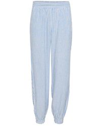 Cream - Blaue Gestreifte Hose Mit Elastischem Bund - Lyst