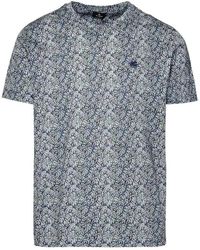 Etro - T-shirt in cotone blu con stampa tropicale - Lyst